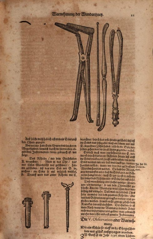 Abbildung eines Buchausschnittes, zeigt ein Bild mittig über zweispaltigem Text und ein Bild unten in der linken Spalte